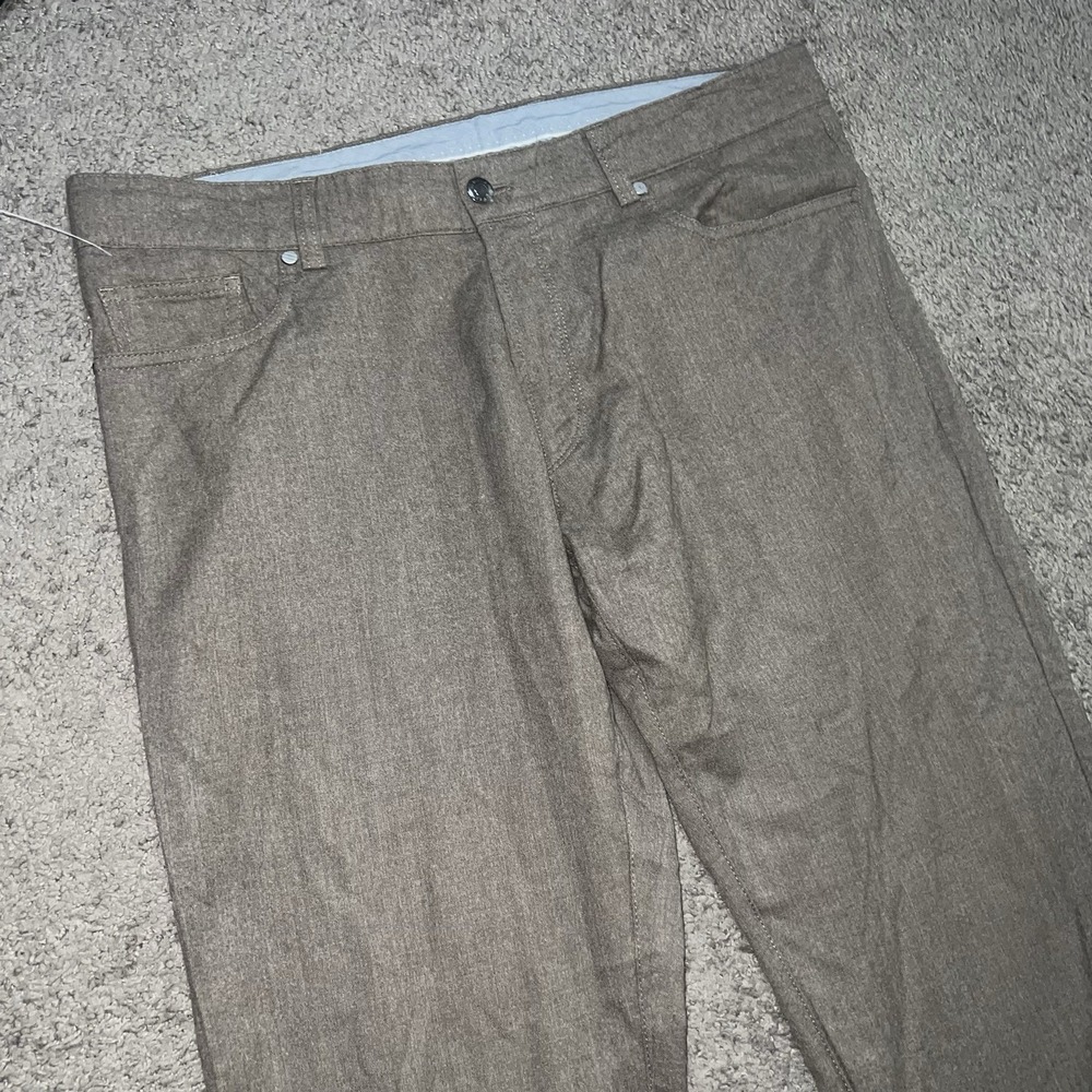 Peter Millar Crown Crafted Wayfare Brown 5-Pocket Stretch Pants Mens 35x32